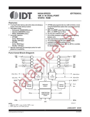 IDT7026L15J8 datasheet  